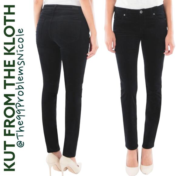 Kut from the Kloth Black Corduroy Skinny Pants - Picture 1 of 8